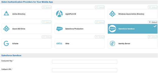 Salesforce Sandbox Configuration screen