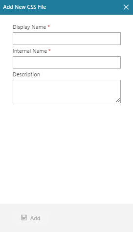 Add New CSS File screen