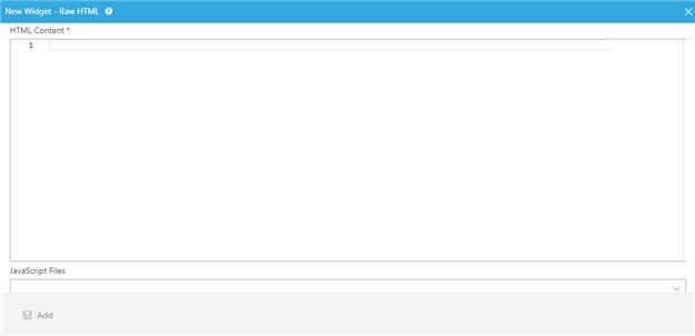 Raw HTML Widget screen