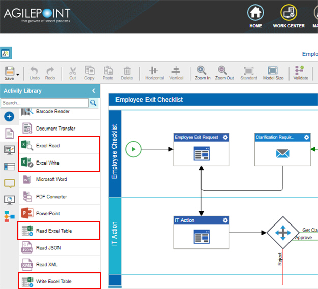 Process Activities for Excel Document