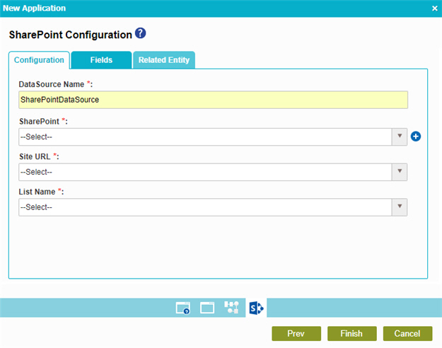 SharePoint Configuration screen