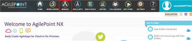 AgilePoint NX Portal Home page