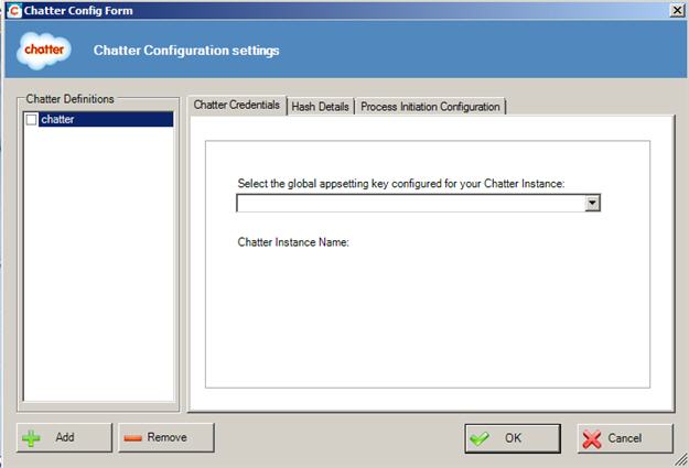 Chatter Configuration screen