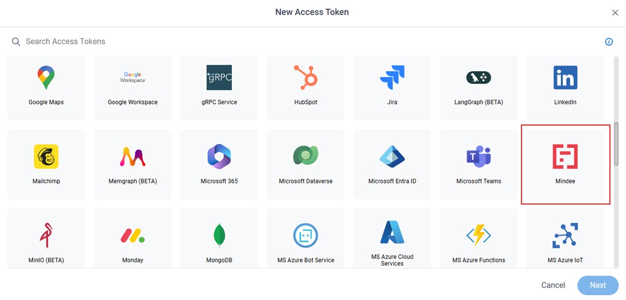 Select Mindee App Token