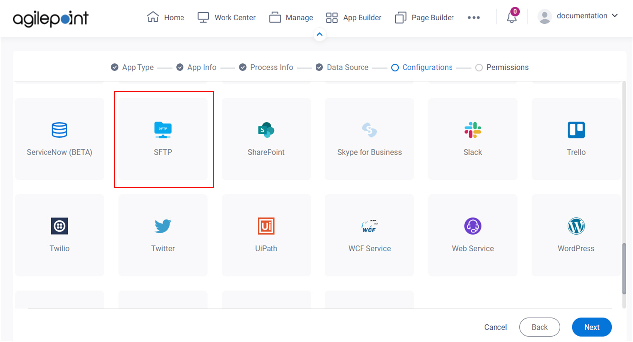 Select SFTP