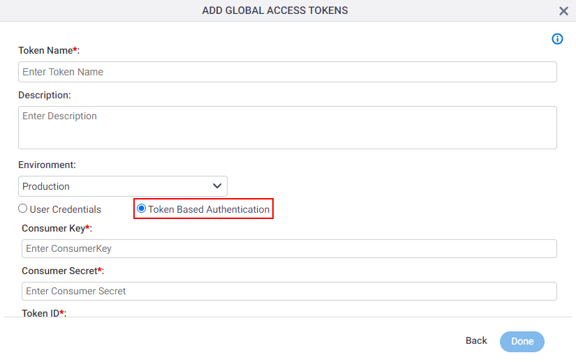 Oracle NetSuite Access Token Configuration screen