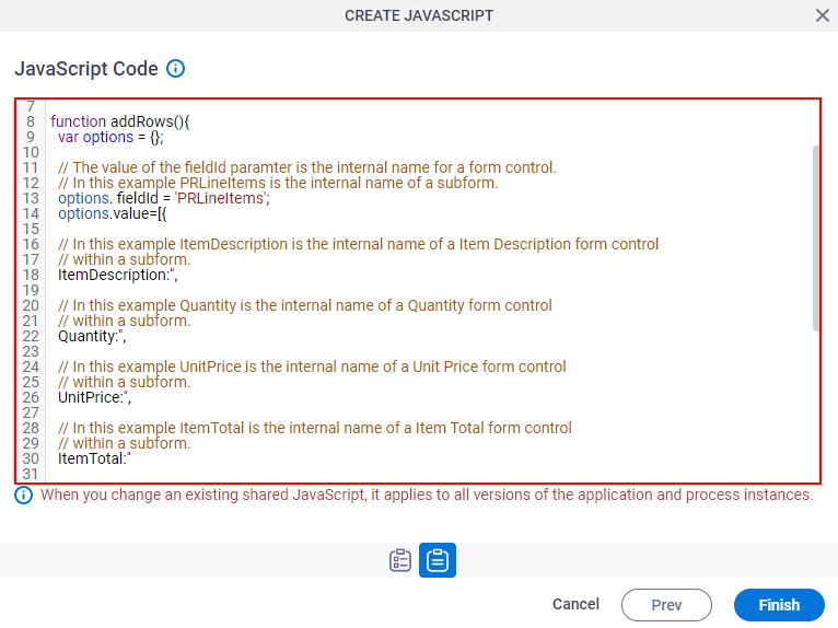 Form JavaScript screen
