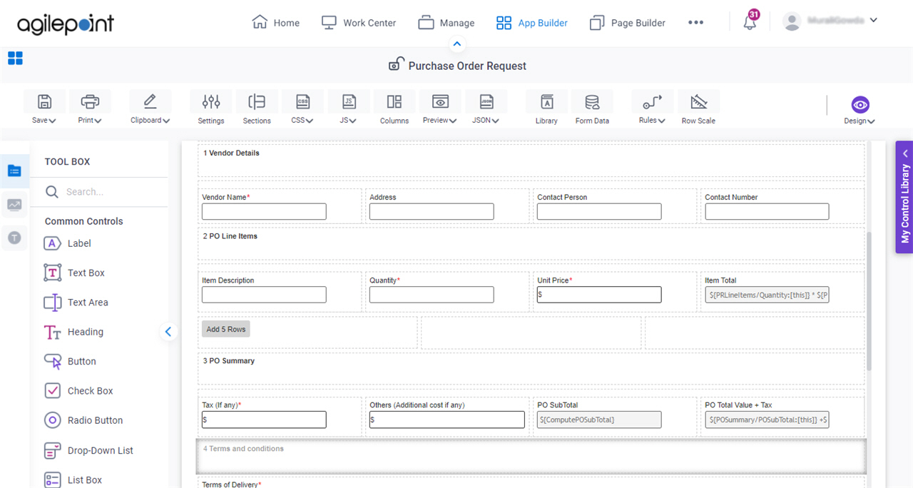 Purchase Order Request Form