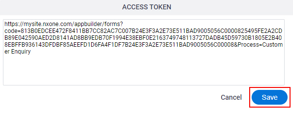 Anonymous Access Token screen