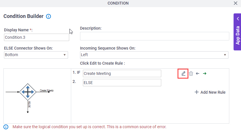 Condition screen