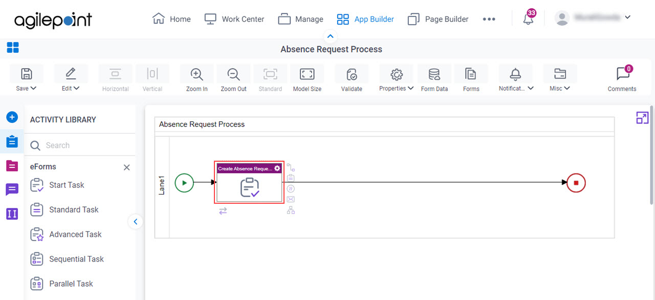 Create Absence Request Start Task