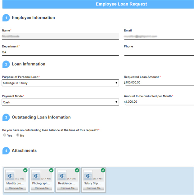 Loan Request form