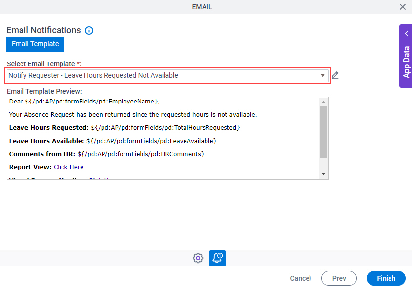 Select Email Template