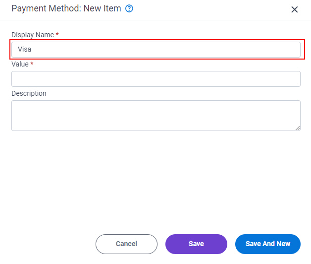Picklist Item Display Name