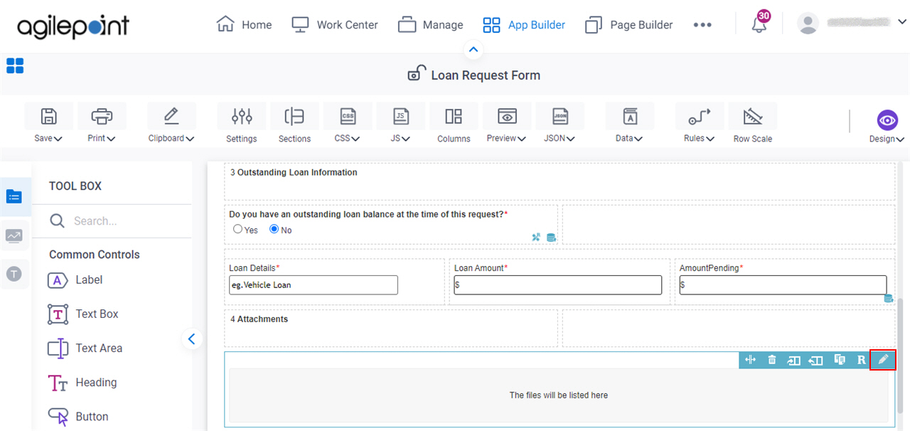 Edit File Upload form control