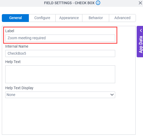 Check Box screen