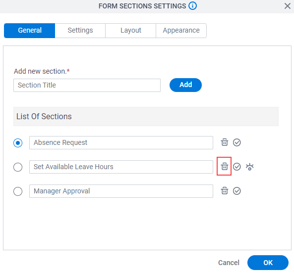 Delete Set Available Leave Hours