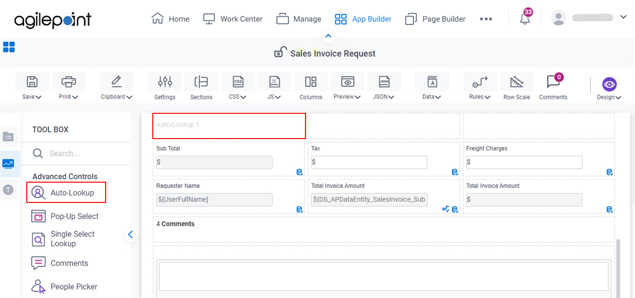 Drag Auto Lookup Control