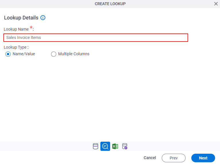Enter Lookup Name