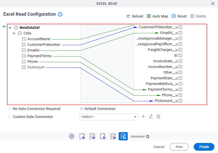 Schema Mapper screen