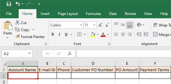 Excel Read General Configuration screen