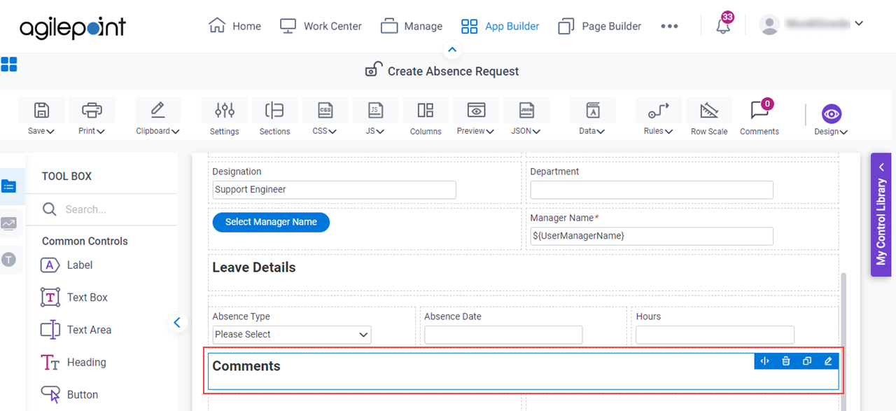 Expand Heading Control
