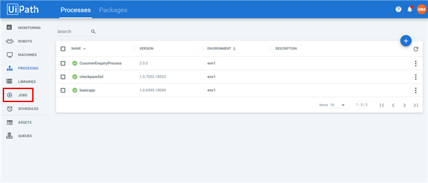Development Service screen