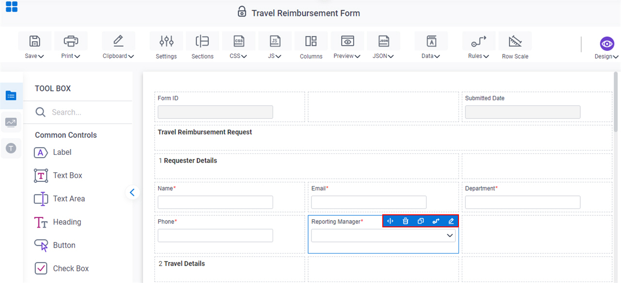 User List form control