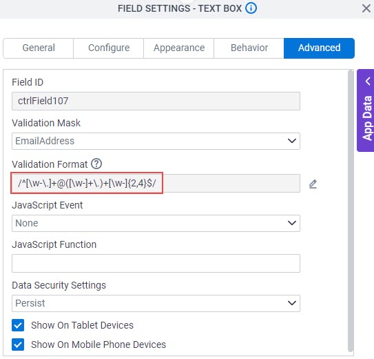 Validation Format