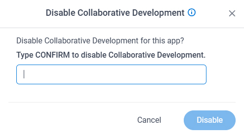 Disable Collaborative Development screen