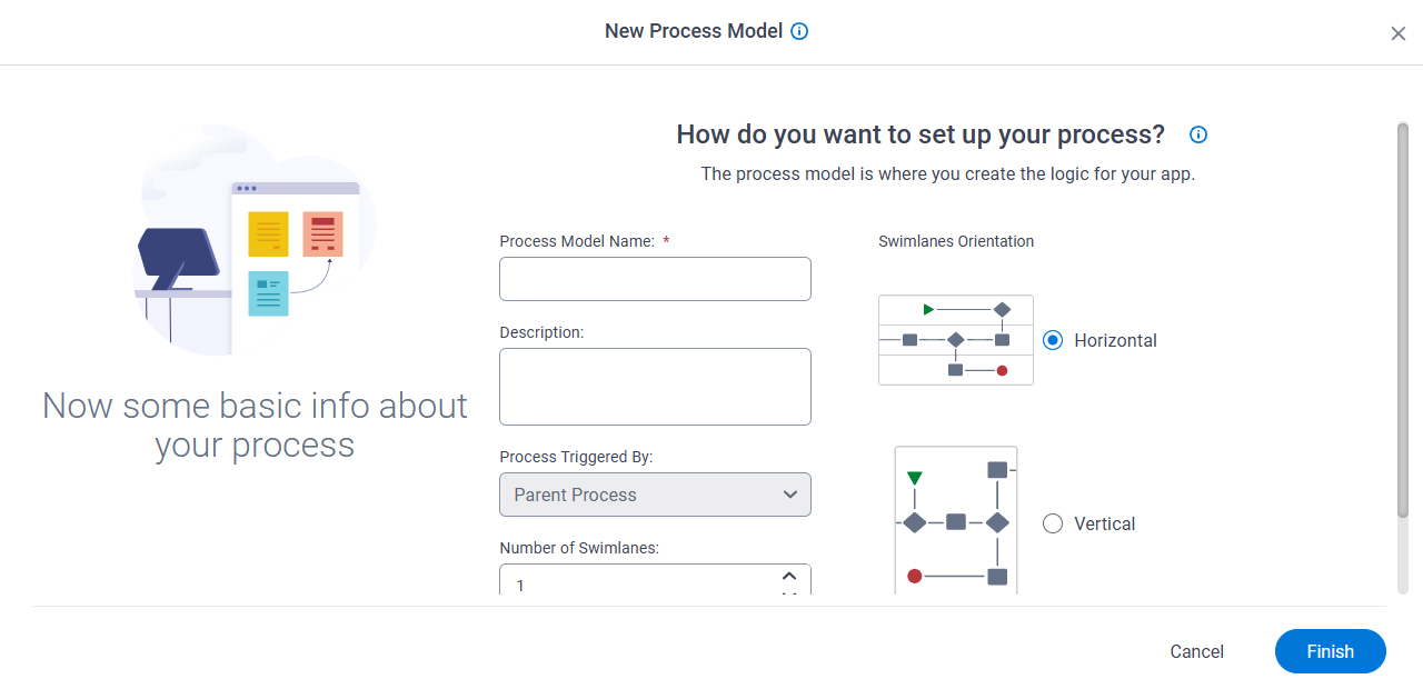 New Process Model screen