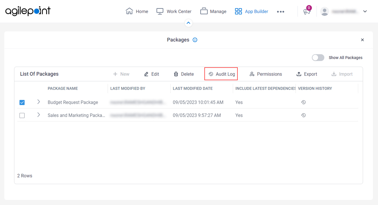 Click Audit Log
