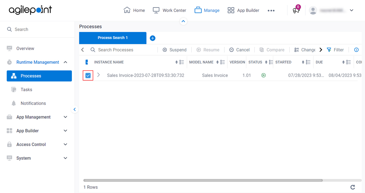 Select Process Instance