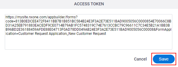 Anonymous Access Token screen