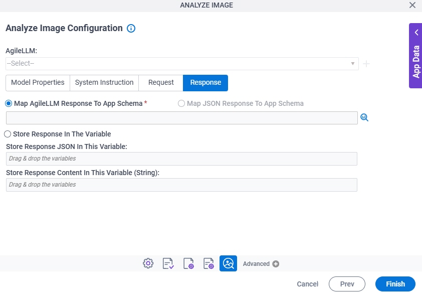 Analyze Image Configuration Response tab