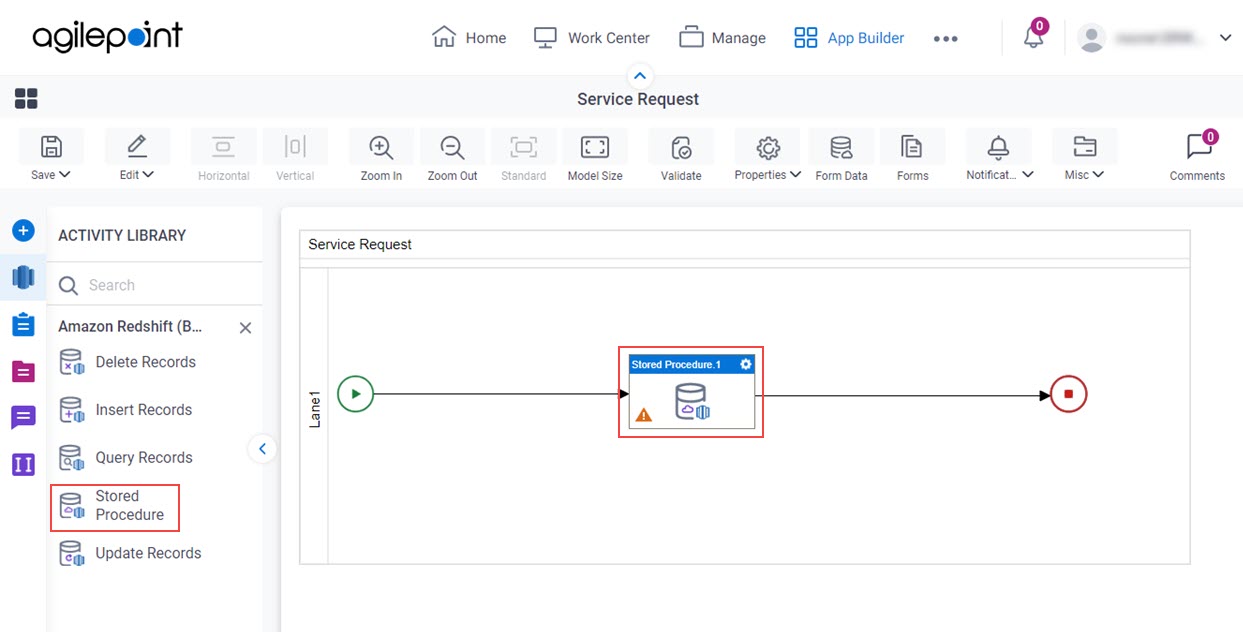 Drag Stored Procedure activity