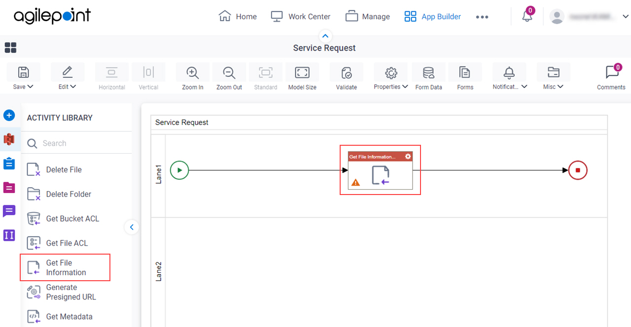 Drag Get File Information activity