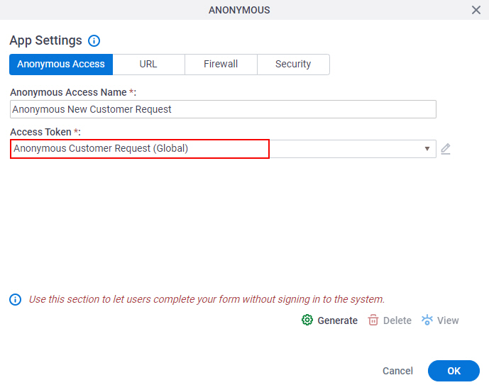 Anonymous Access Token