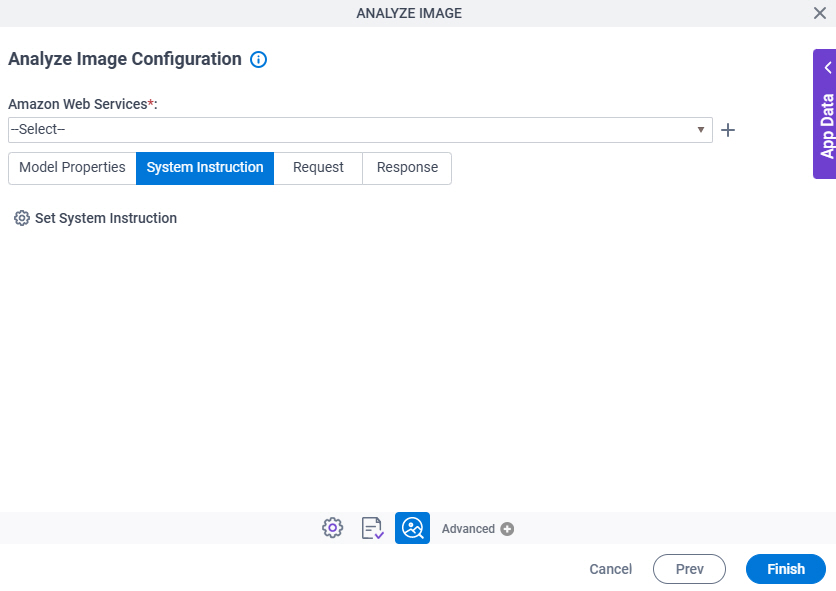 Analyze Image Configuration System Instruction tab