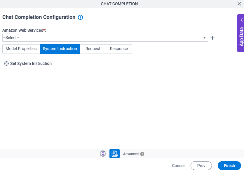 Chat Completion Configuration System Instruction tab