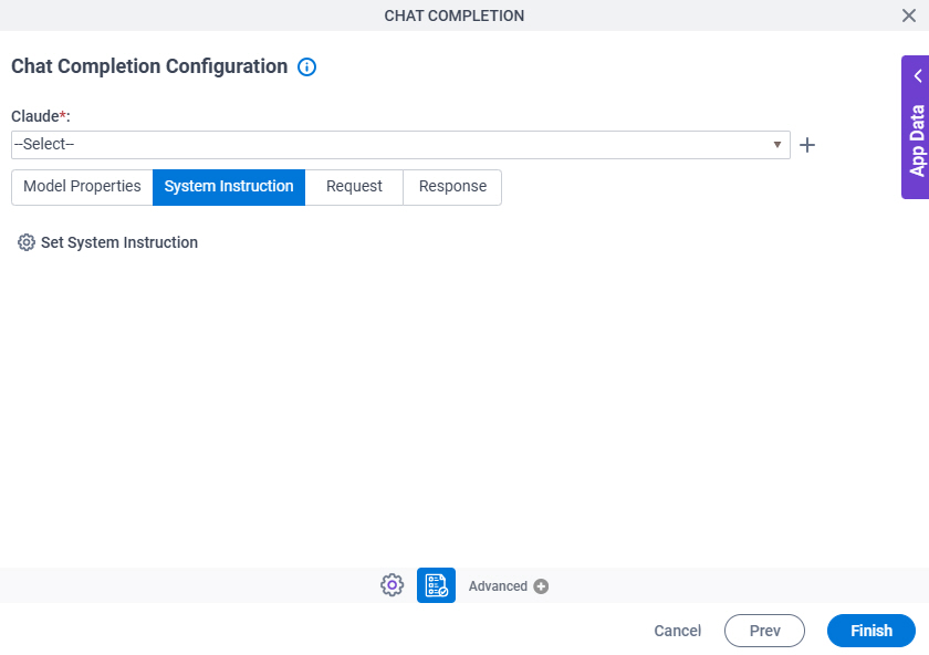 Chat Completion Configuration System Instruction tab