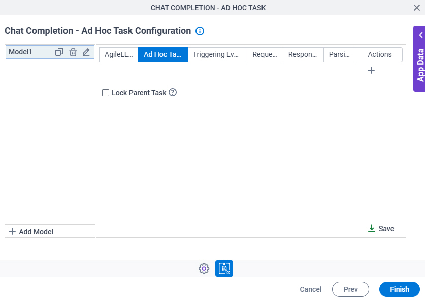 Chat Completion Ad Hoc Task Configuration Ad Hoc Task tab