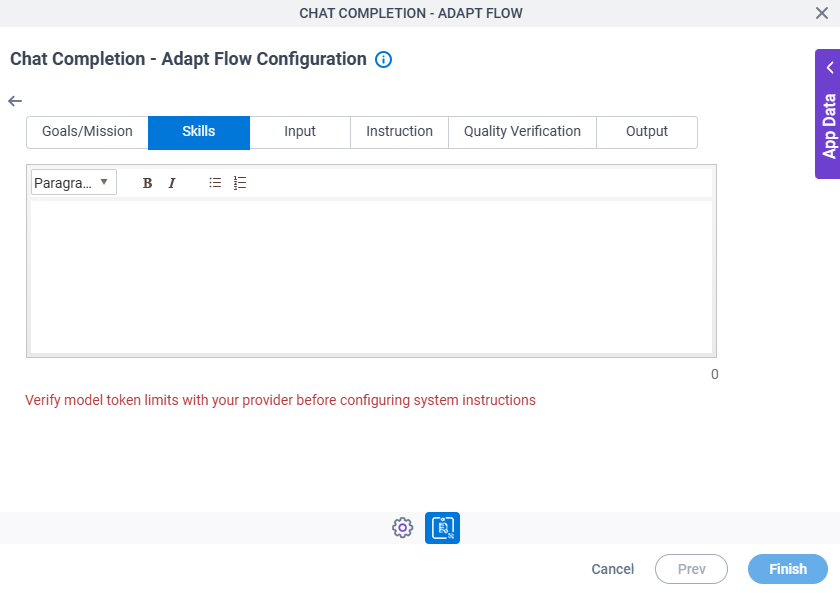 Analyze Image Initiate Subprocess Configuration System Instruction Skills tab