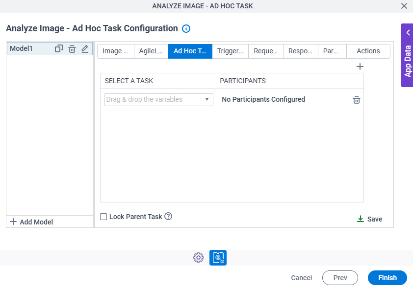 Analyze Image Ad Hoc Task Configuration Ad Hoc Task tab