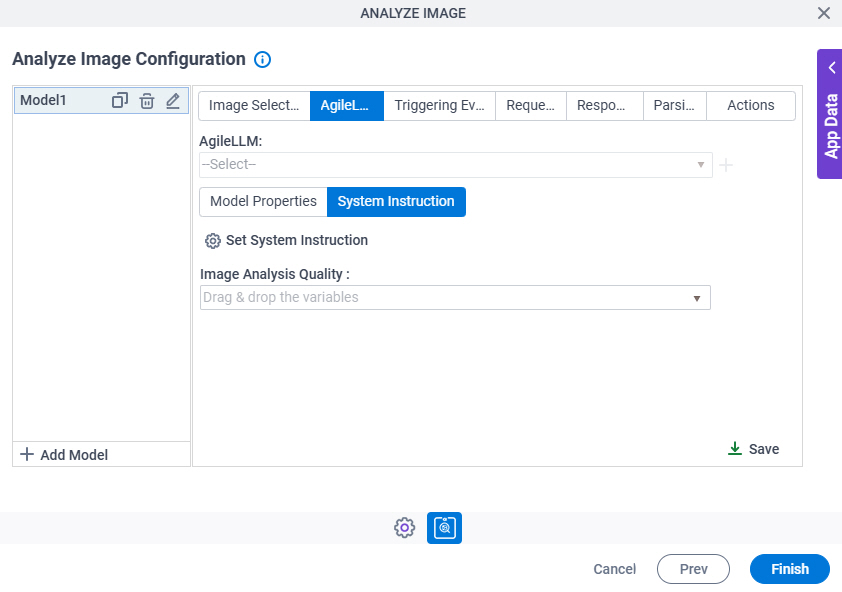 Analyze Image Configuration System Instruction tab