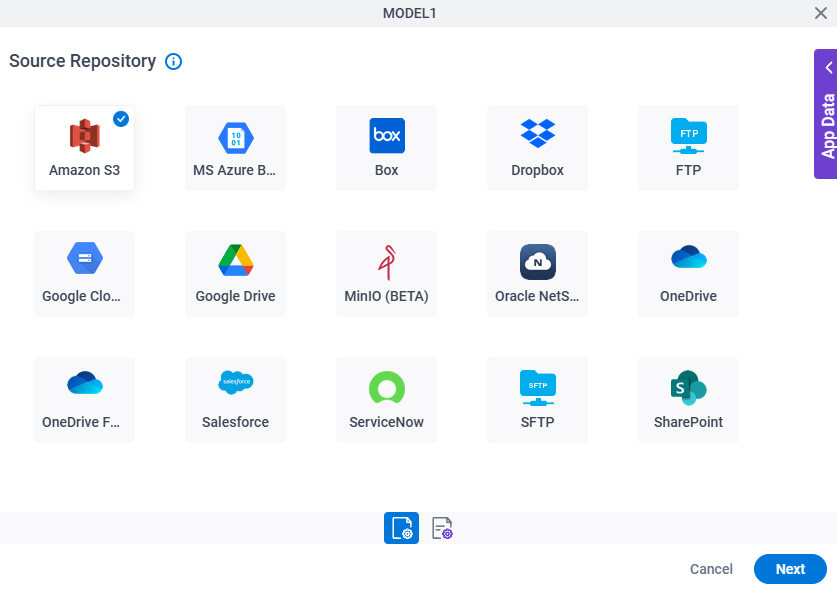 Source Repository screen