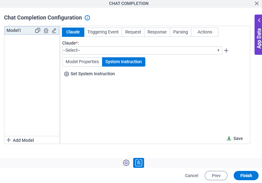Chat Completion Configuration System Instruction tab