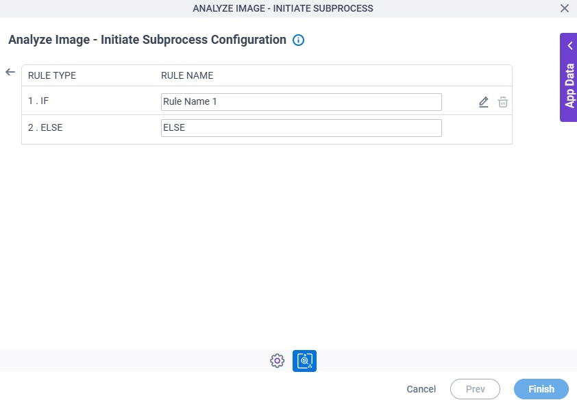 Analyze Image Initiate Subprocess Configuration Triggering Event Set Trigger Condition screen