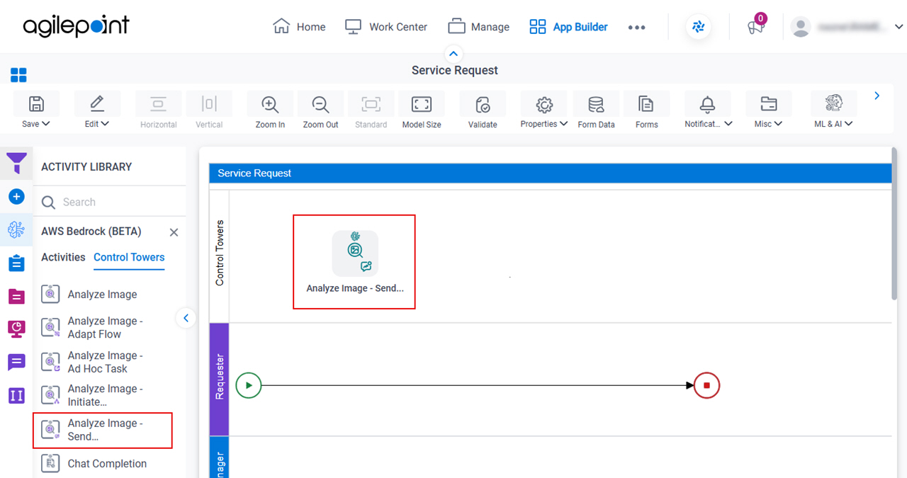 Drag Analyze Image Send Notification activity