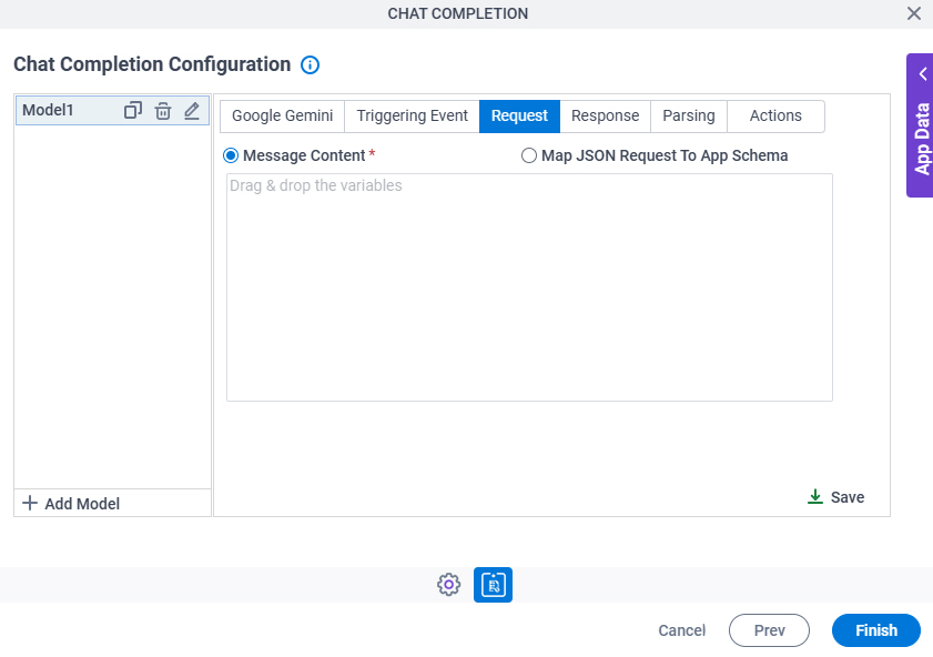 Get Prediction Configuration Request tab